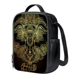 Golden Spiritual Elephant Print Crossbody Lunch Bag