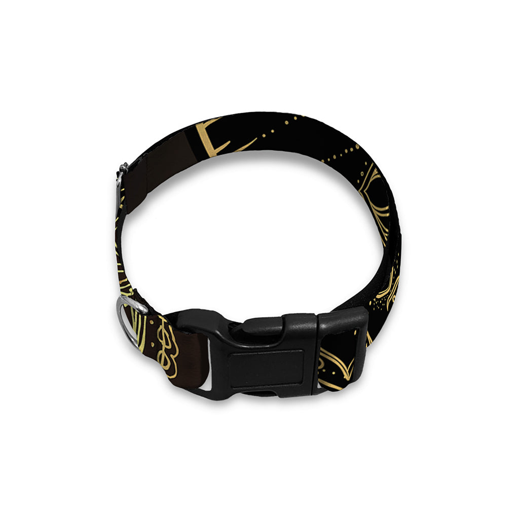 Golden Spiritual Elephant Print Dog Collar