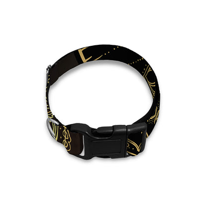 Golden Spiritual Elephant Print Dog Collar