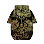 Golden Spiritual Elephant Print Dog Zip Up Hoodie
