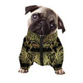 Golden Spiritual Elephant Print Dog Zip Up Jacket