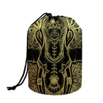 Golden Spiritual Elephant Print Drawstring Makeup Bag