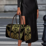 Golden Spiritual Elephant Print Duffle Bag