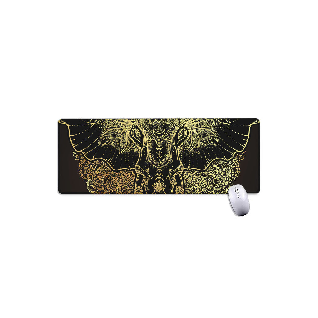 Golden Spiritual Elephant Print Extended Mouse Pad