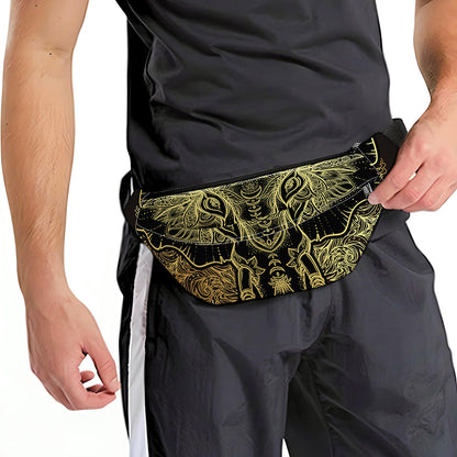 Golden Spiritual Elephant Print Fanny Pack