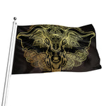 Golden Spiritual Elephant Print Flag