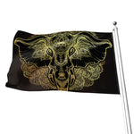 Golden Spiritual Elephant Print Flag