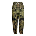 Golden Spiritual Elephant Print Fleece Lined Knit Pants