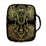 Golden Spiritual Elephant Print Front Pocket Bible Bag