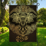 Golden Spiritual Elephant Print Garden Flag