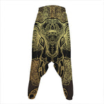 Golden Spiritual Elephant Print Hammer Pants
