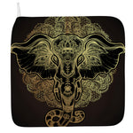Golden Spiritual Elephant Print Hand Towel