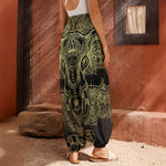 Golden Spiritual Elephant Print Harem Pants