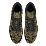 Golden Spiritual Elephant Print High Top Leather Sneakers