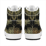 Golden Spiritual Elephant Print High Top Leather Sneakers