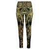 Golden Spiritual Elephant Print High-Waisted Pocket Leggings