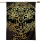 Golden Spiritual Elephant Print House Flag