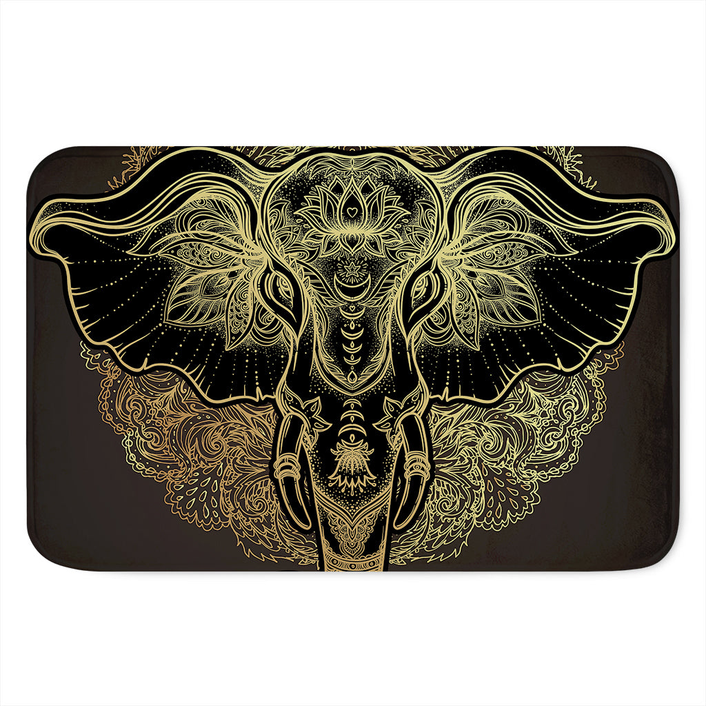 Golden Spiritual Elephant Print Indoor Door Mat