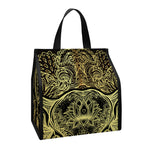 Golden Spiritual Elephant Print Insulated Lunch Tote