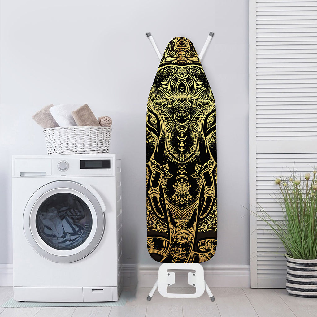 Golden Spiritual Elephant Print Ironing Board Cover