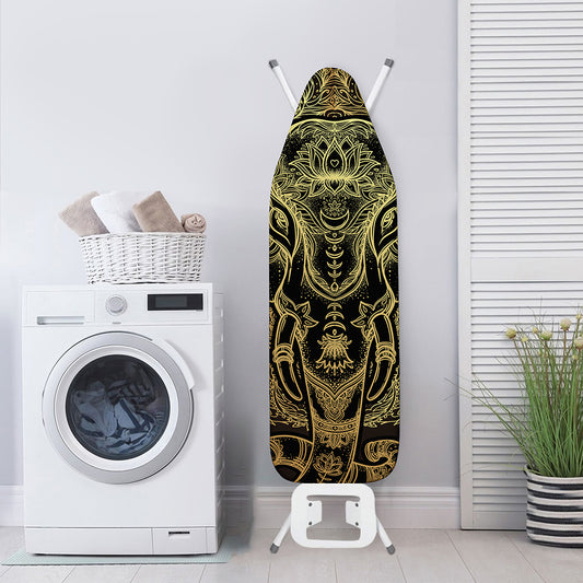 Golden Spiritual Elephant Print Ironing Board Cover