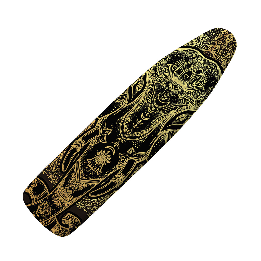Golden Spiritual Elephant Print Ironing Board Cover