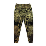 Golden Spiritual Elephant Print Jogger Pants