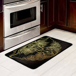 Golden Spiritual Elephant Print Kitchen Mat