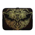 Golden Spiritual Elephant Print Laptop Sleeve