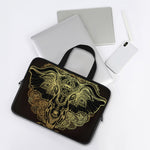 Golden Spiritual Elephant Print Laptop Sleeve With Handle