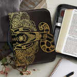 Golden Spiritual Elephant Print Leather Bible Cover
