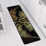 Golden Spiritual Elephant Print Long Kitchen Mat