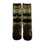 Golden Spiritual Elephant Print Long Socks