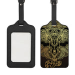 Golden Spiritual Elephant Print Luggage Tag