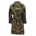 Golden Spiritual Elephant Print Men's Bathrobe