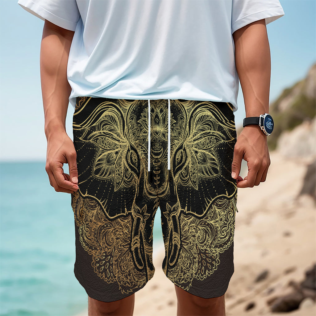 Golden Spiritual Elephant Print Men's Cargo Shorts