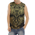 Golden Spiritual Elephant Print Men's Fitness Tank Top