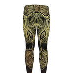 Golden Spiritual Elephant Print Men's leggings