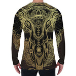 Golden Spiritual Elephant Print Men's Long Sleeve T-Shirt