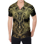 Golden Spiritual Elephant Print Men's Shirt