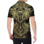 Golden Spiritual Elephant Print Men's Shirt