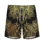 Golden Spiritual Elephant Print Men's Sports Shorts