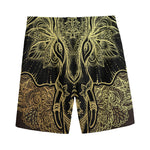 Golden Spiritual Elephant Print Men's Sports Shorts