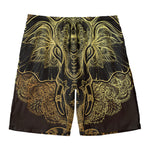 Golden Spiritual Elephant Print Men's Swim Trunks