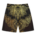 Golden Spiritual Elephant Print Men's Swim Trunks