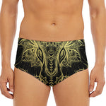 Golden Spiritual Elephant Print Men's Triangle Swim Briefs