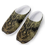 Golden Spiritual Elephant Print Mesh Casual Shoes