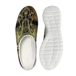 Golden Spiritual Elephant Print Mesh Casual Shoes