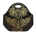 Golden Spiritual Elephant Print Neoprene Lunch Bag