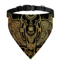 Golden Spiritual Elephant Print Over The Collar Dog Bandana
